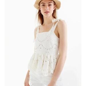 NWT J Crew Lace Peplum Top Size 2/XS